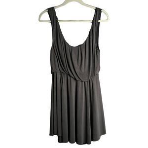 Free People Black Sleeveless Dress Elastic Waist With Rope Detailing Size Small